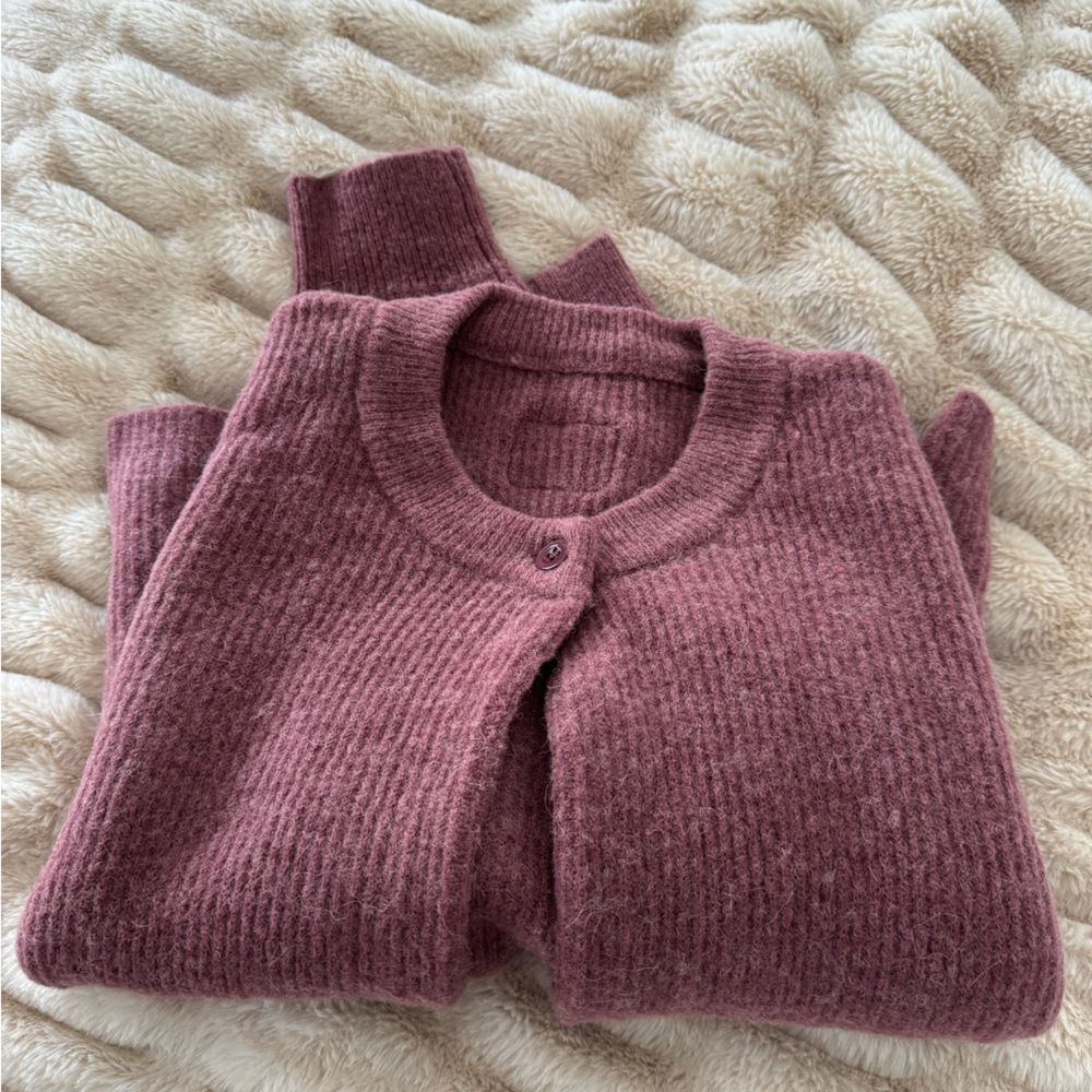 Daily Drills Women's Mauve Crewneck Sweater Vest with Button Detail